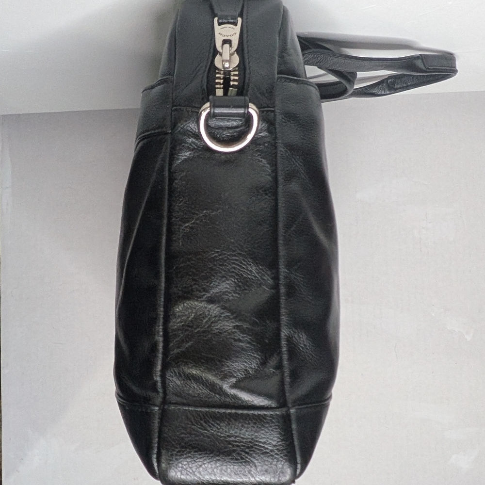 Coach Hampton F54801 Black Leather Briefcase Laptop Crossbody Bag Business Tote - Picture 6 of 16